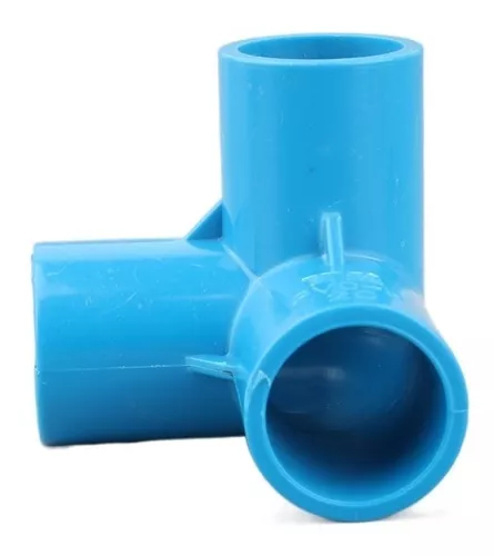 Tee hidráulica PVC azul industrial